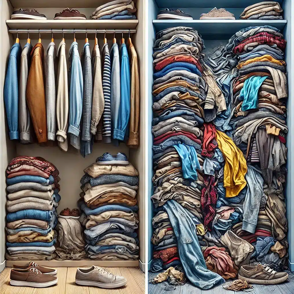 one of the best way to store your clothes after washing is by not overloading your wardrobe