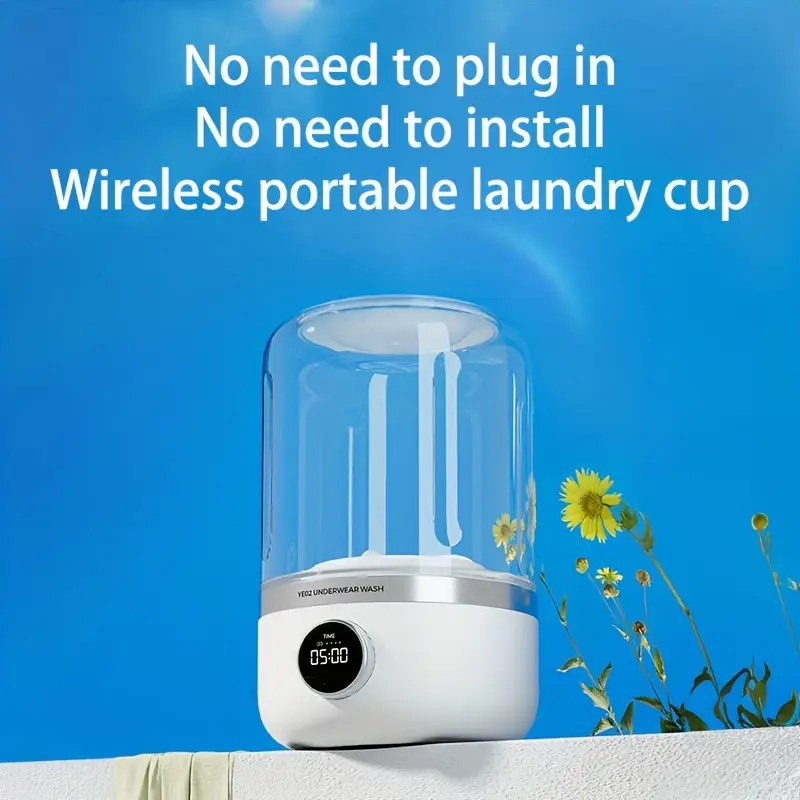 Rechargeable mini washing machine washing underwear and baby clothes.